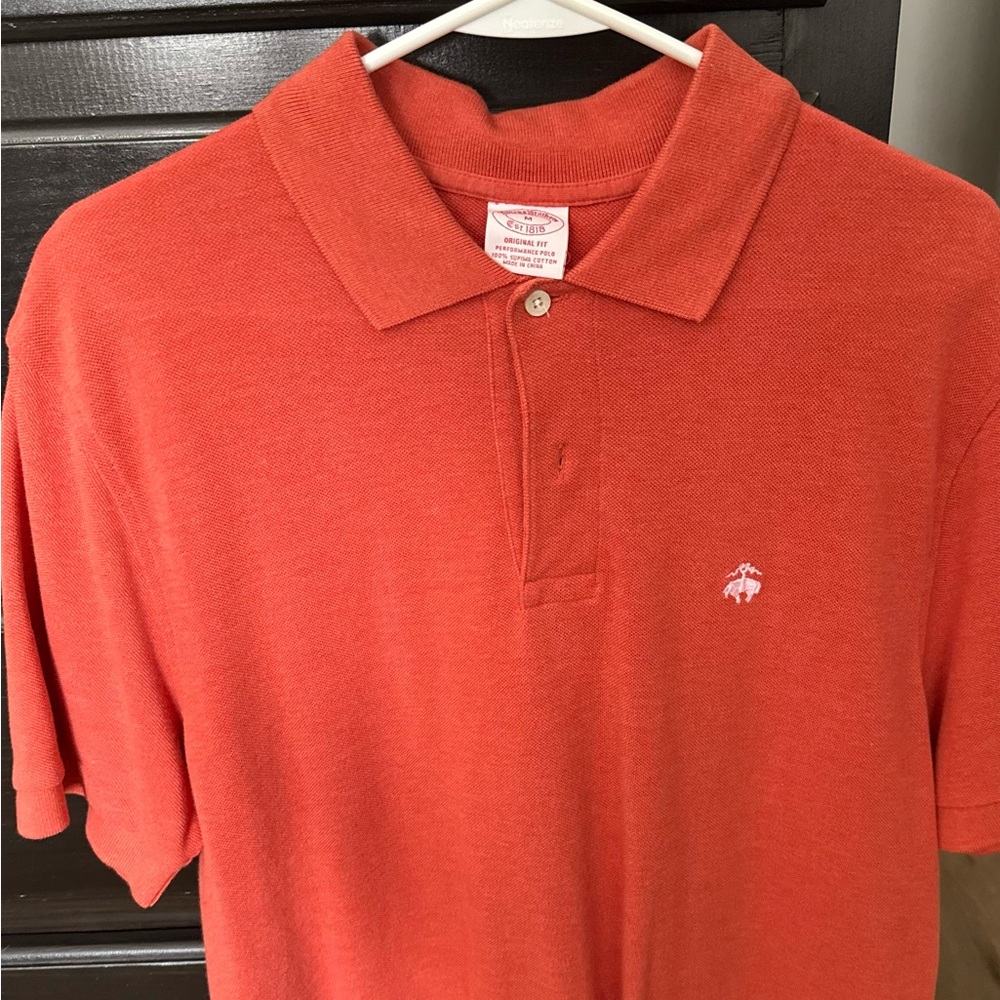 Orange Brooks Brothers polo